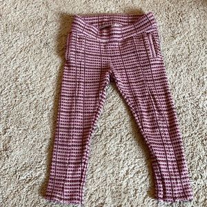 Janie and Jack pink and cream tartan cotton pants
